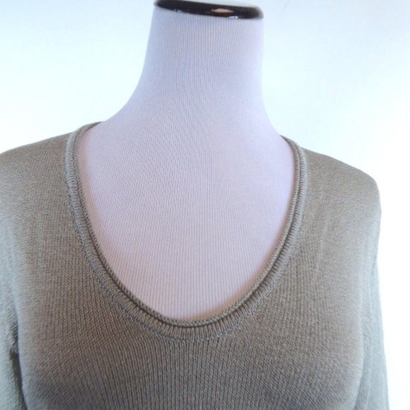 Eileen Fisher Sweaters - EILEEN FISHER scoop neck gray cotton knit SWEATER TOP M